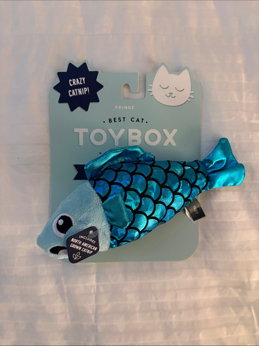 Fringe Studio Toybox Teal Shimmer Fish Cat Toy with Catnip